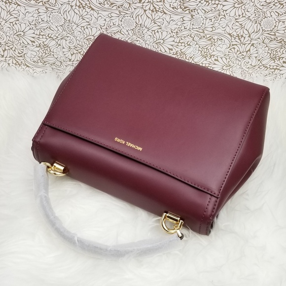 ava medium leather satchel oxblood